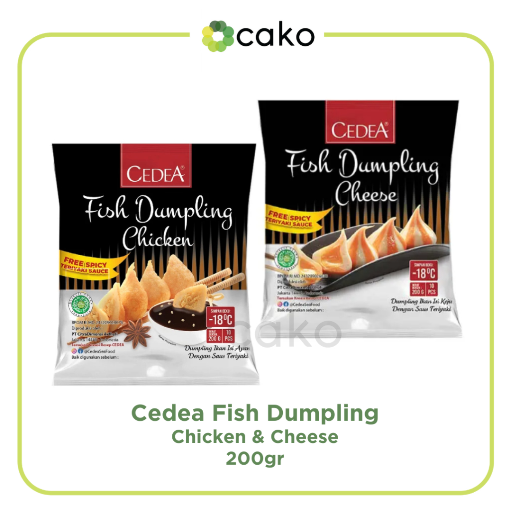 

Cedea Fish Dumpling Chicken 250gr & Cheese 200gr / Frozen Food Keju & Ayam / Khusus Pengiriman Instant & Sameday