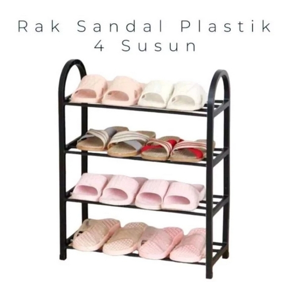 BB7 - Rak Sandal Plastik 4 Susun Tempat Rak Sepatu Sandal 4 Tingkat Plastik Rak 4 Susun Serbaguna