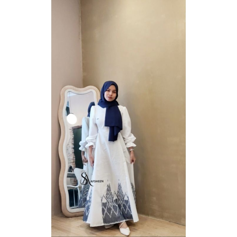 S.A Afsheen Gamis Yumna/Yumna White Series/Gamis/Baju muslimah/baju lebaran/gamis kekinian/Gamis ten