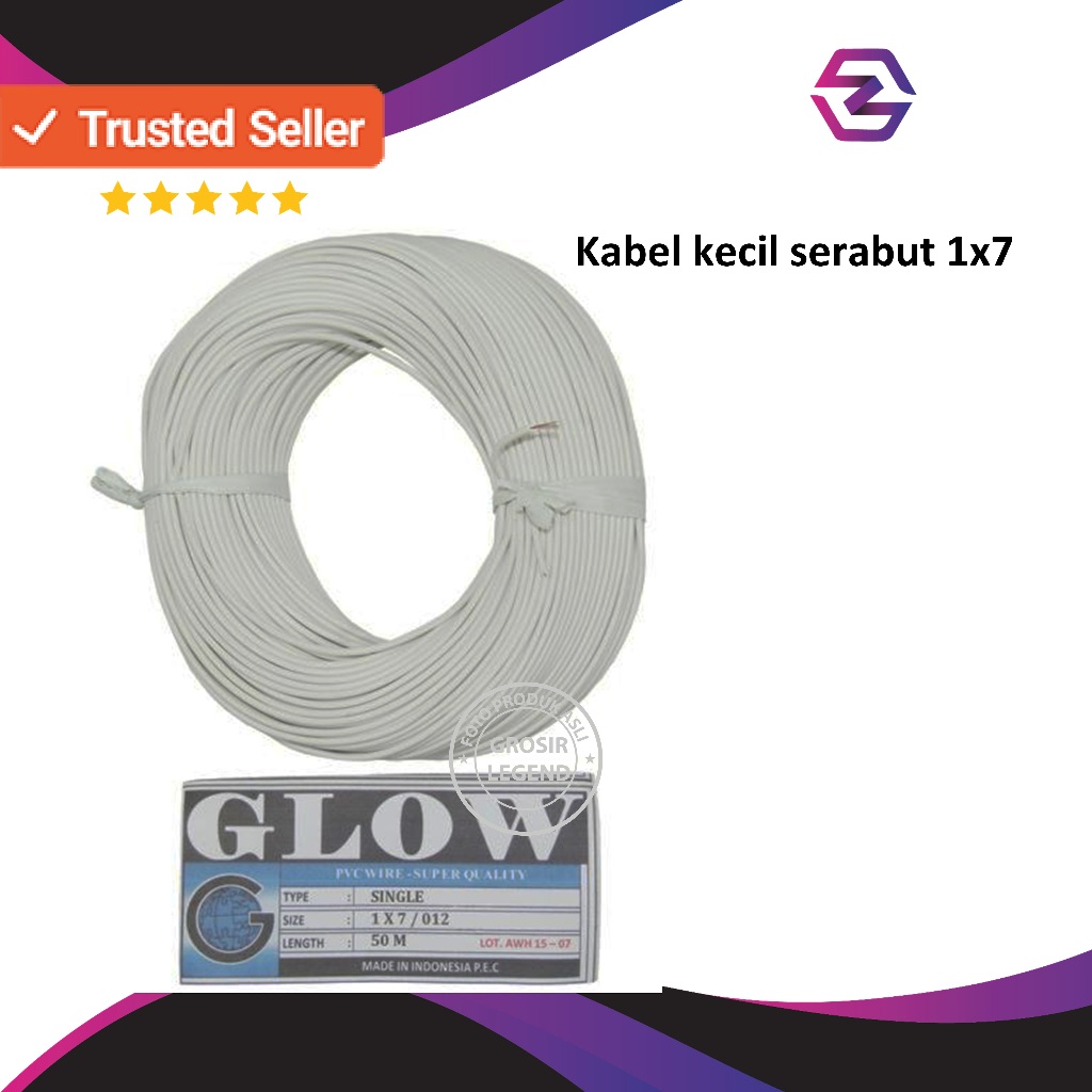 Kabel kecil serabut 1x7 50M roll putih
