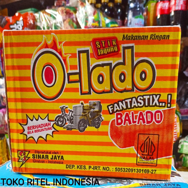 

Chiki OLADO Stik Jagung Rasa Balado (40pcs)/Snack Jagung O Lado Berhadiah/Ciki Berhadiah O-Lado Balado