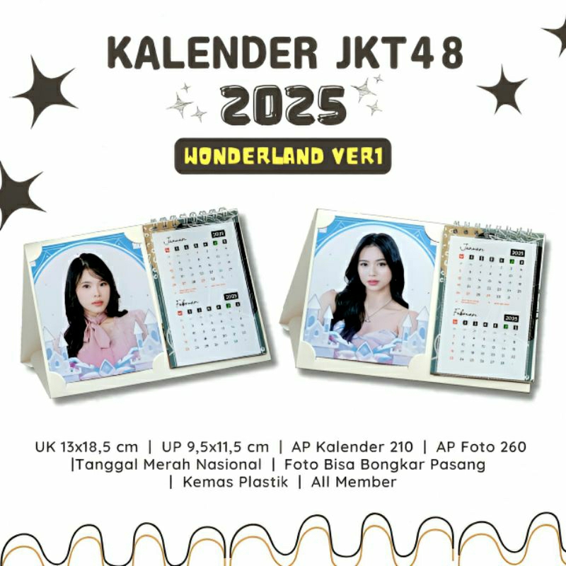 KALENDER MEJA 2025 JKT48 WONDERLAND