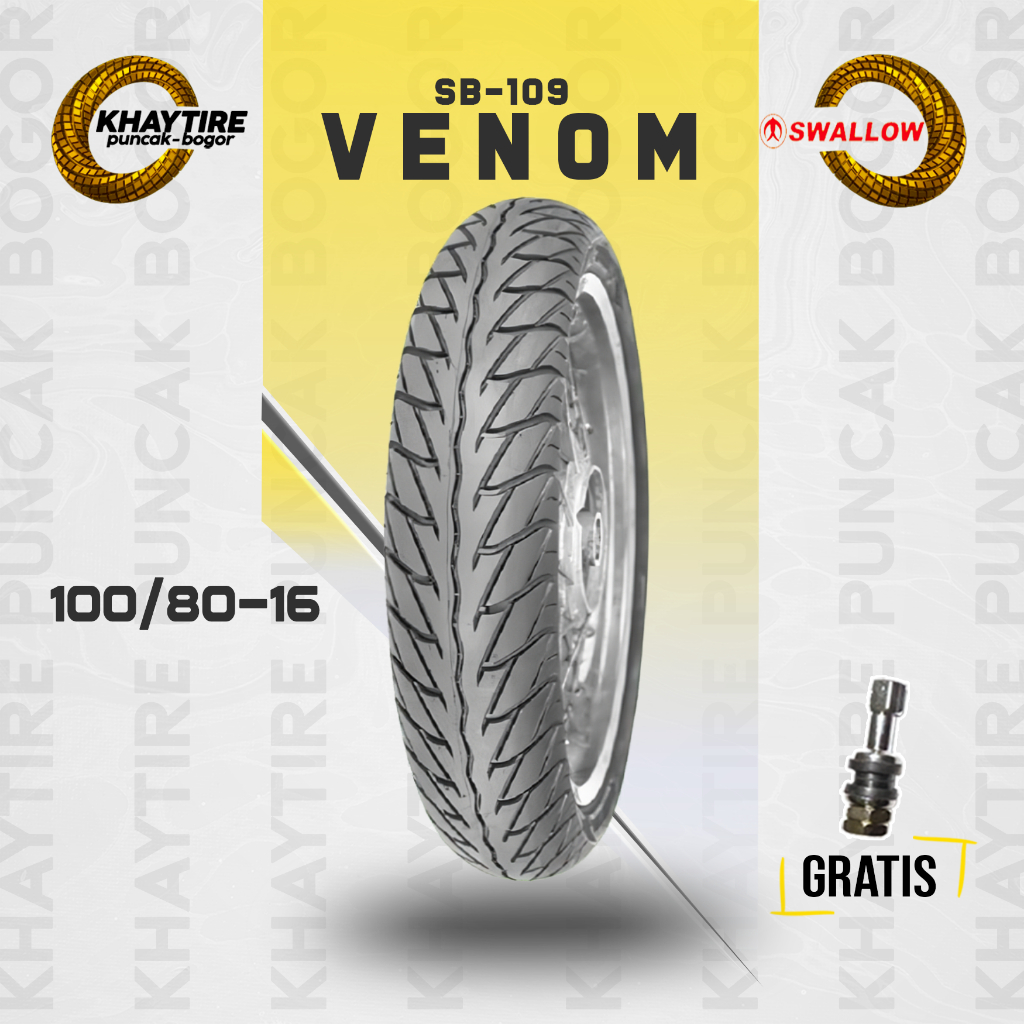 Ban Motor Skywave Nouvo Hayate Swallow Venom 100/80 Ring 16 Tubeless