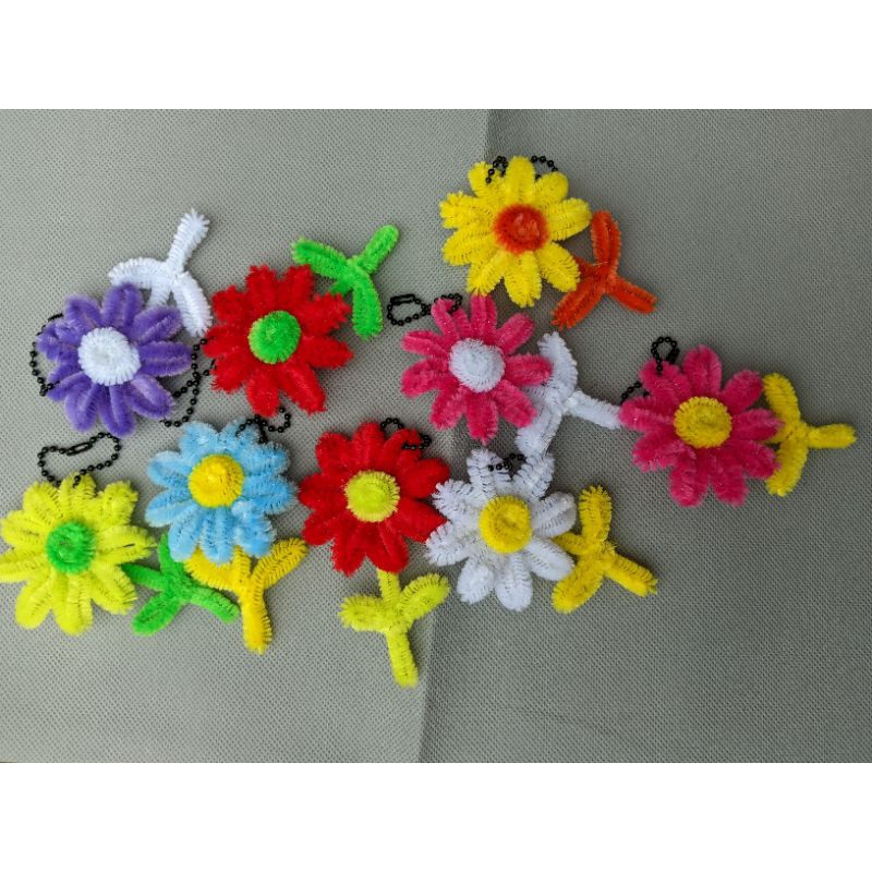 Gantungan kunci kawat bulu | gantungan kunci bunga matahari | gantungan kunci bunga daisy | Gantunga