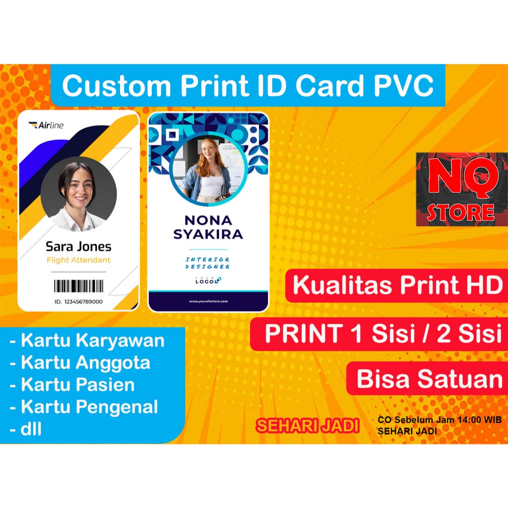 

PRINT Cetak ID Card CUSTOM SATUAN PVC Premium Kartu Member Card | Cetak Kartu Karyawan | Cetak Kartu Pelajar