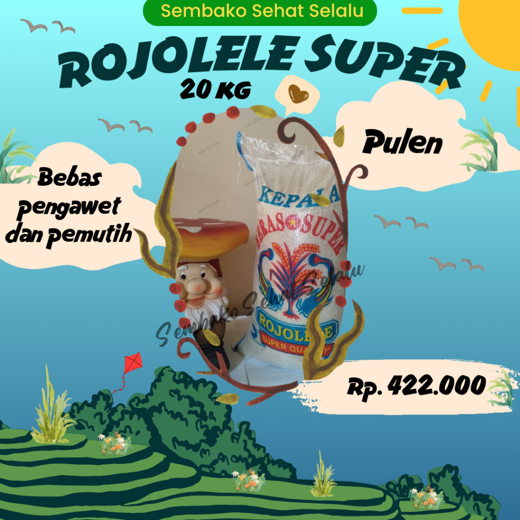 

Beras Rojolele 20 kg (pulen) kualitas super premium