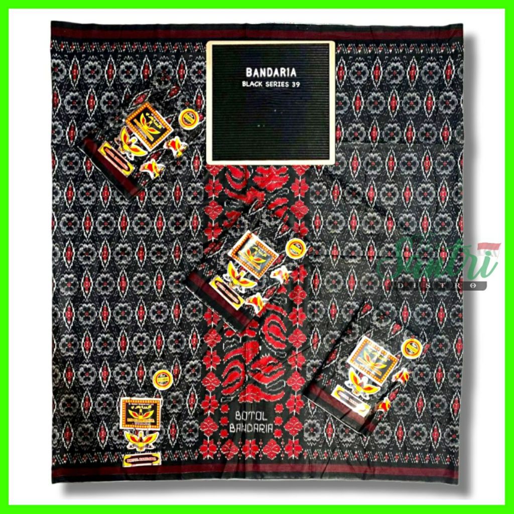 Sarung Batik Goyor Pekalongan / Sarung Botol Bandaria Hitam / Sarung Tenun Halus / Sarung Dewasa Ker