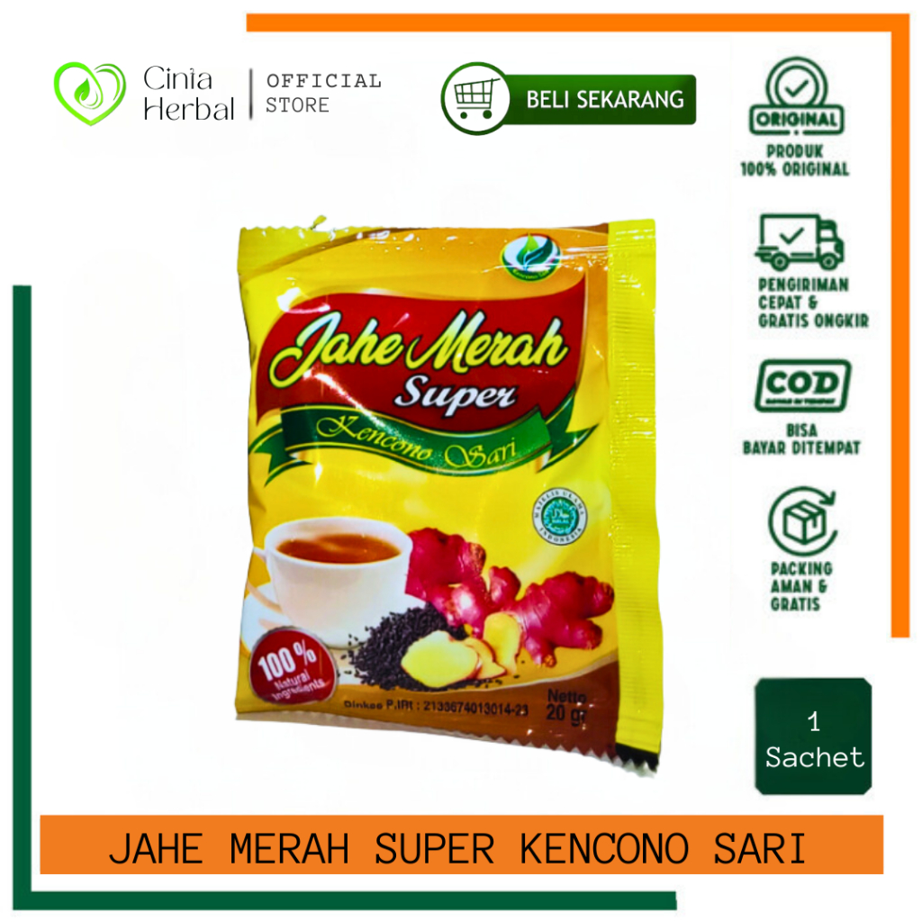 

Jahe Merah Super Kencono Sari Sachet - Sehat dan Menyehatkan ORIGINAL