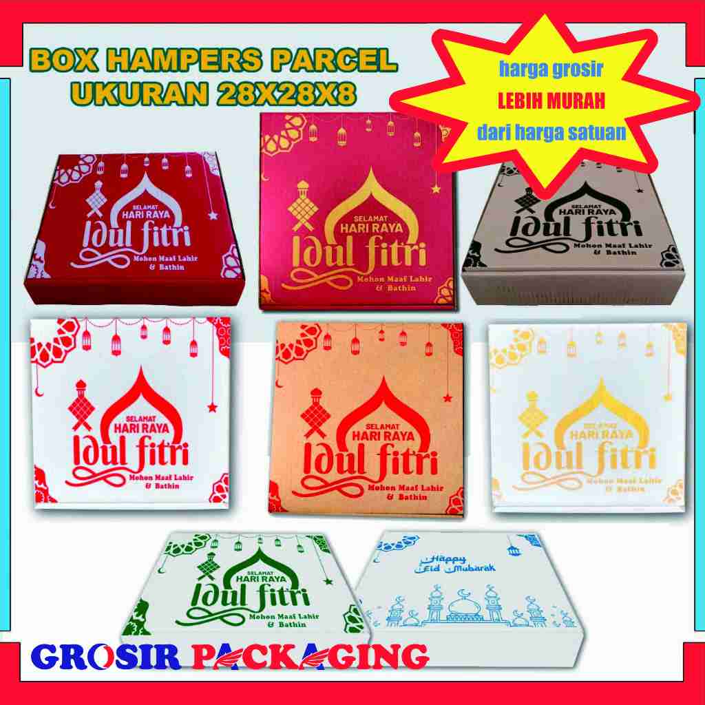 

Box Hampers 28x28x8 cm/Kue Kering 250gr/Kardus/Karton/Idul Fitri/Eid Mubarak