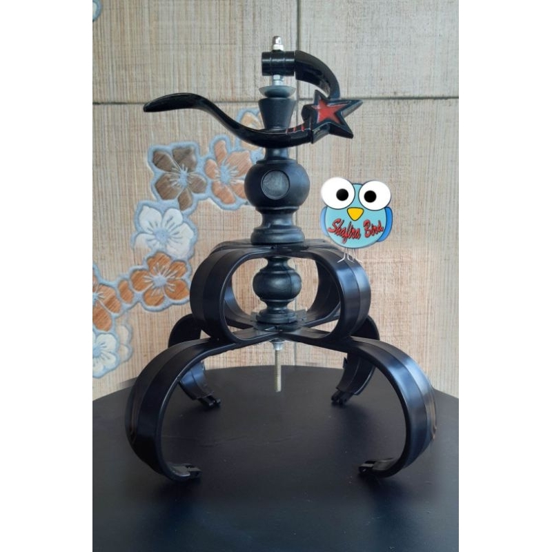 Mahkota sangkar murai ekonomis fulset full hitam mahkota pion dan gantungan lipat motif bintang