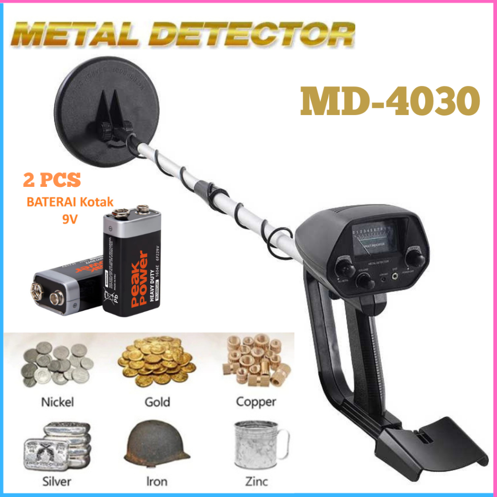 COD Terbaru MD-4030 Metal Detector Pendeteksi Emas & Logam 2PCS Baterai / Pendeteksi Logam Dan Emas 