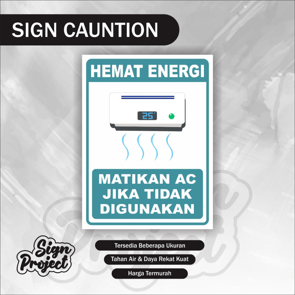 

ticker Harap matikan ac / Stiker matikan ac / stiker ac / stiker hemat energi / stiker hemat listrik AC Off