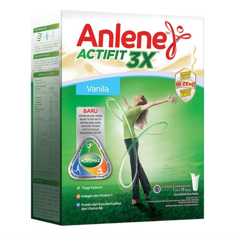 

Anlene Actifit 3X Susu Bubuk Dewasa Vanila 580 g