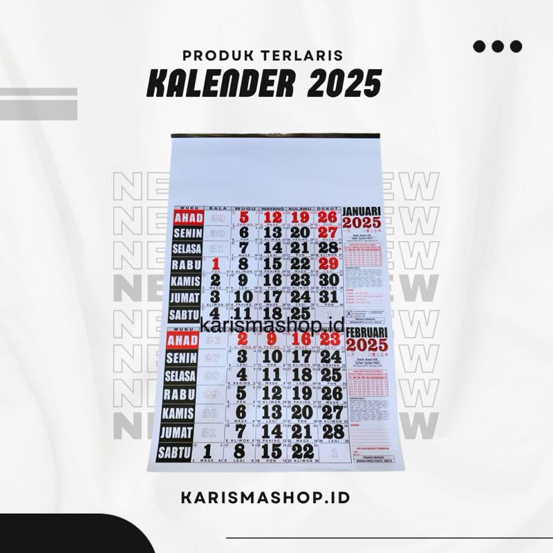 

[READY STOCK] Kalender 2025 Model Atas Bawah