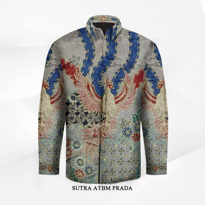 Kain batik tulis sutra prada tinta emas exclusive kemeja batik tulis pria asli SP-0030