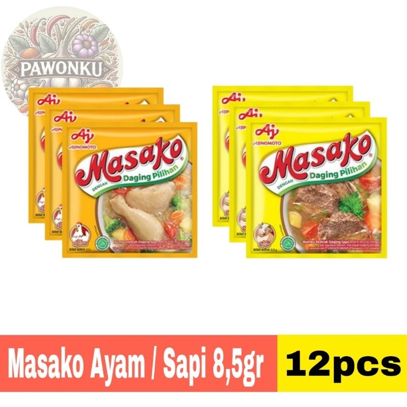 

Masako Kaldu Bubuk Rasa Ayam / Sapi 8,5 gr Renceng isi 12 pcs