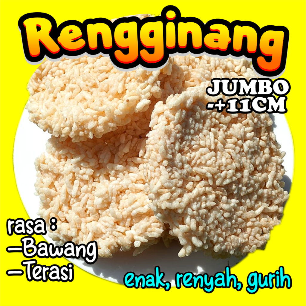 

Rengginang Mentah / Matang Rasa Bawang dan Terasi JUMBO 11cm Harga Per Pcs