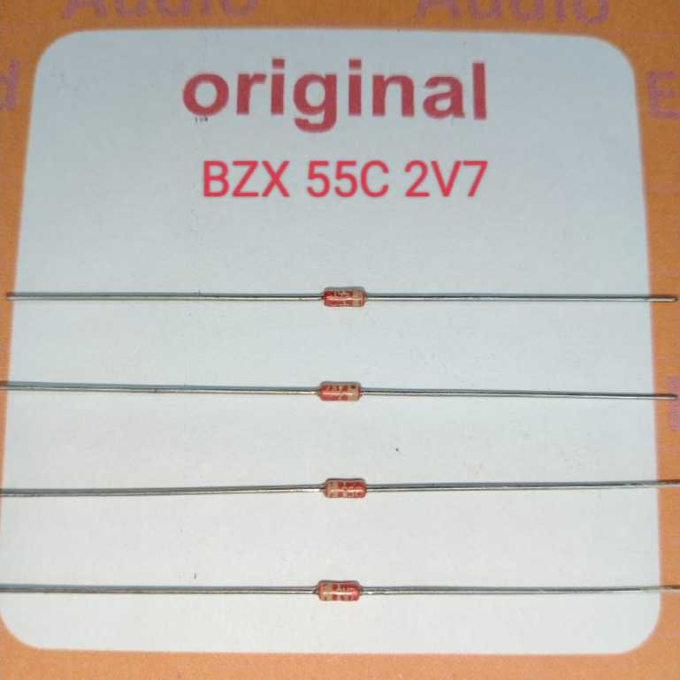 DIODA ZENER 2V7 - 0,5 WATT GLASS BZX 55C 2V7 VISHAY ORIGINAL MADE IN GERMANY