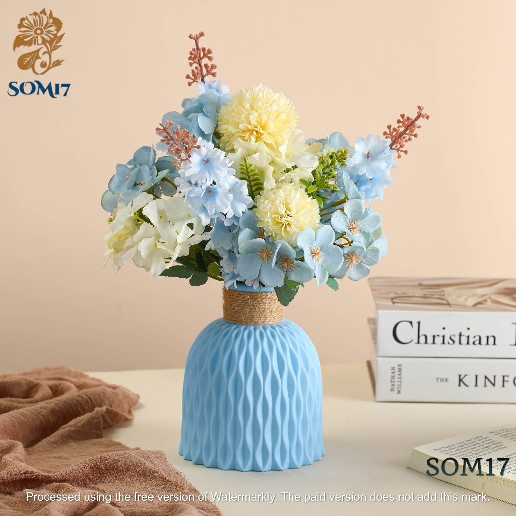 Set  Vas Bunga  Plastic Aesthetic Bunga Hias Plastik Bunga Hias Plastik bunga hiasan ruang tamu