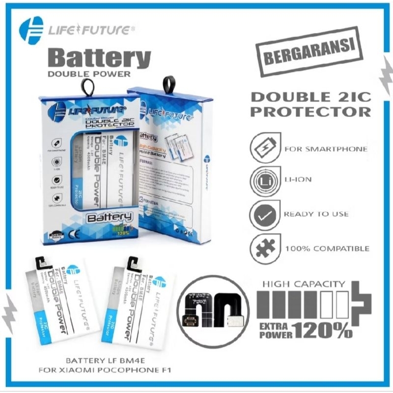 baterai double power lifeture xiaomi bm 4e / poco f1