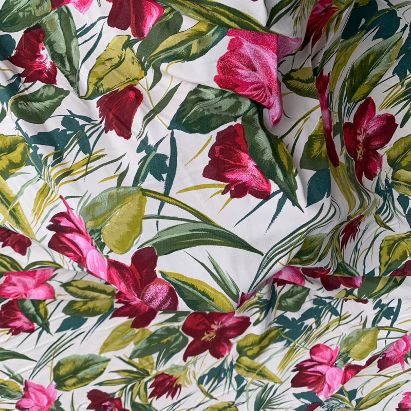 kain cotton poly motif - kain katun motif lembut - kain katun polyster motif bunga