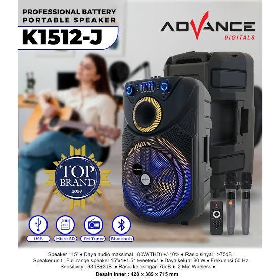 Advance K1512 / K1512F / K1512J Speaker Meeting Bluetooth Salon Aktif 8" Gratis Mic Karoke