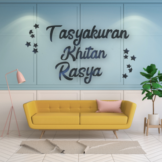 15cm {HARGA PER HURUF} Custom Tulisan Dekorasi Tasyakuran Aqiqah Tedak siten nama anak