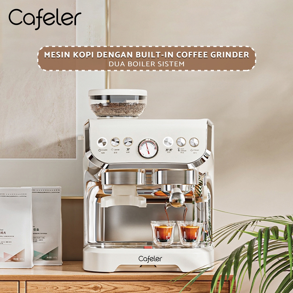 Coffee Maker 2 Boiler Sistem Mesin Kopi Espresso Grinder 58MM Cafeler