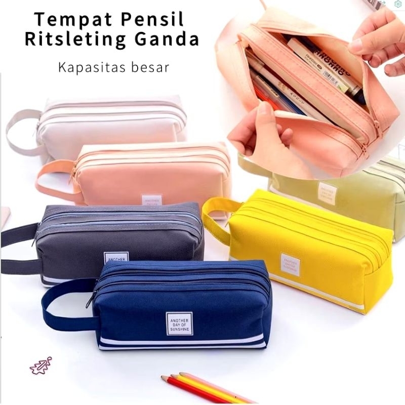 

Tempat Pensil Kapasitas Besar Dua Lapis