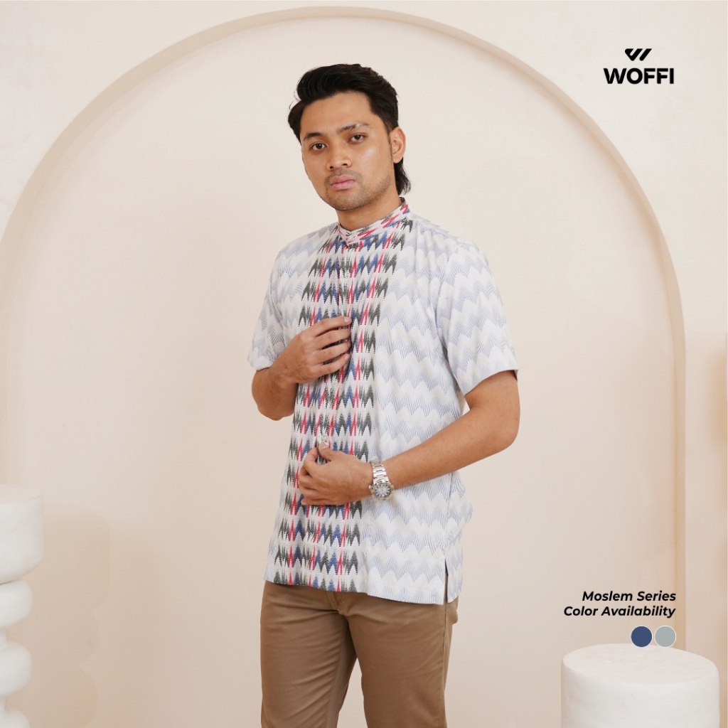 Woffi Man Baju Koko Pria - Hisyam Cotton Moslem Shirt