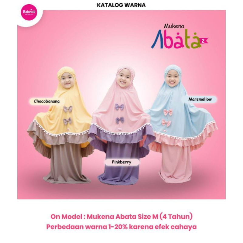 Mukena Anak Abata Mukenah Anak Jersey Adem Polos Bayi Balita TK 7 Tahun