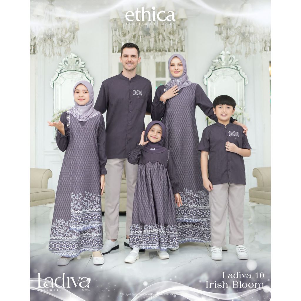 SARIMBIT TERBARU 2025 COUPLE FAMILY LEBARAN LADIVA 10 IRISH BLOOM BY ETHICA FASHION - BAJU BUSANA MU