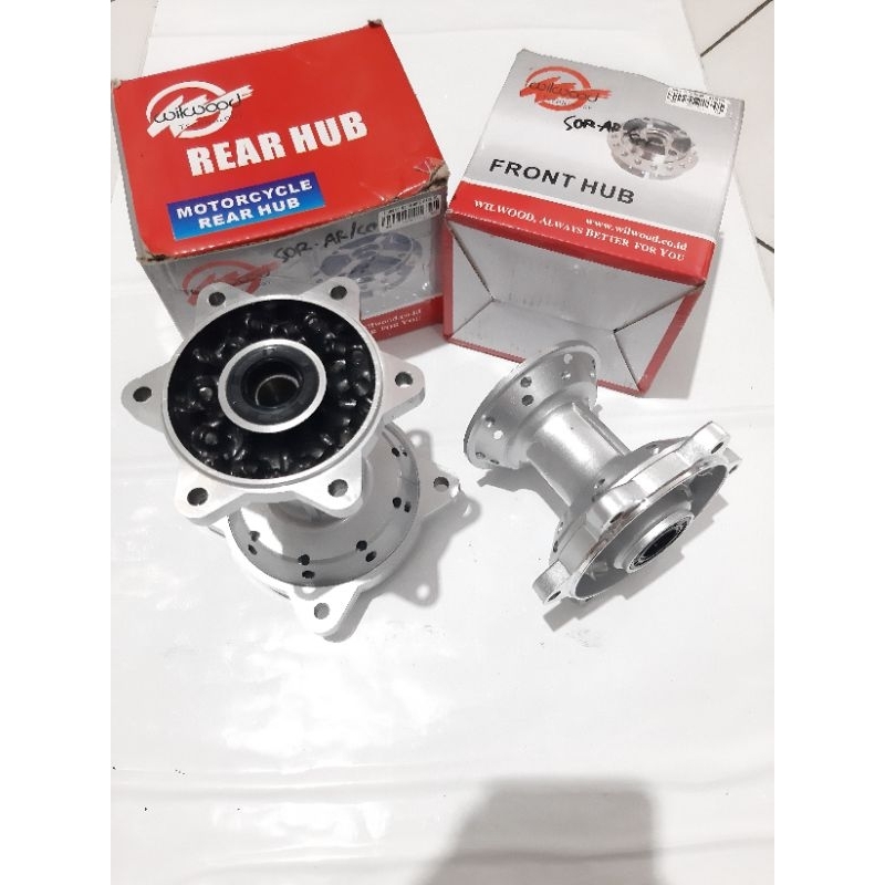 Tromol Set Depan Belakang KLX 36Hole Silver Non Disc Wilwood