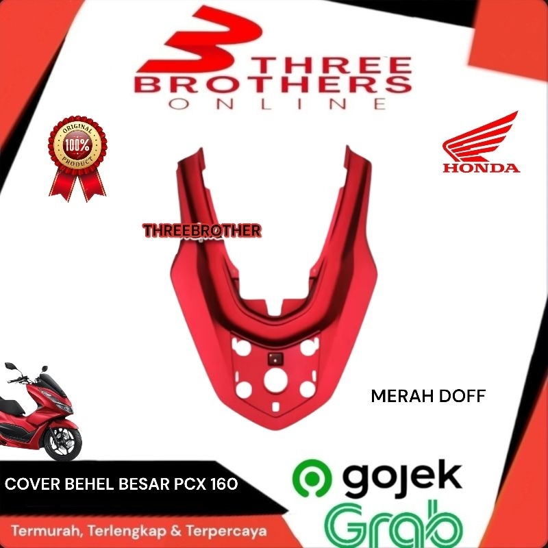 Cover behel stop belakang pcx 160 pcx160 k1z besar kecil biru doff hitam doff hitam merah doff merah