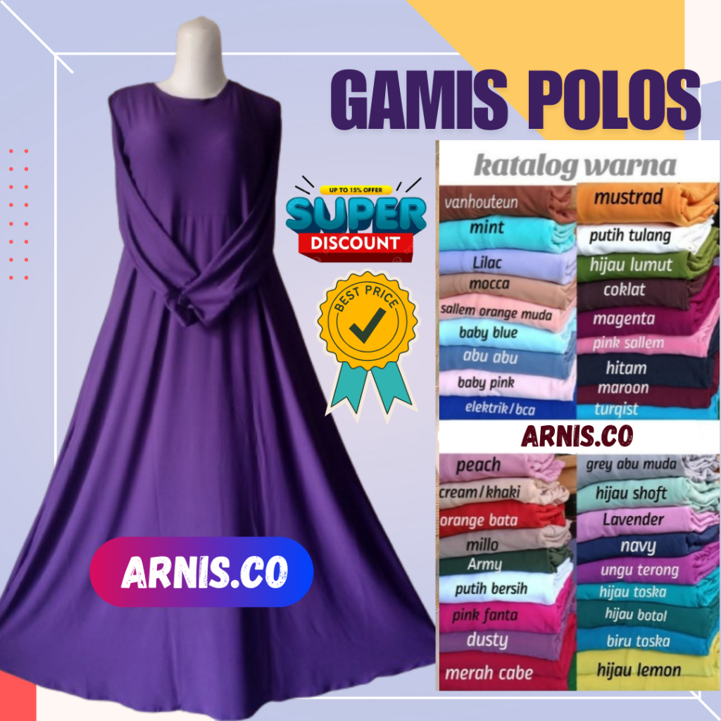 ARNIS STORE - GROSIR GAMIS POLOS INNER BAHAN JERSEY PREMIUM