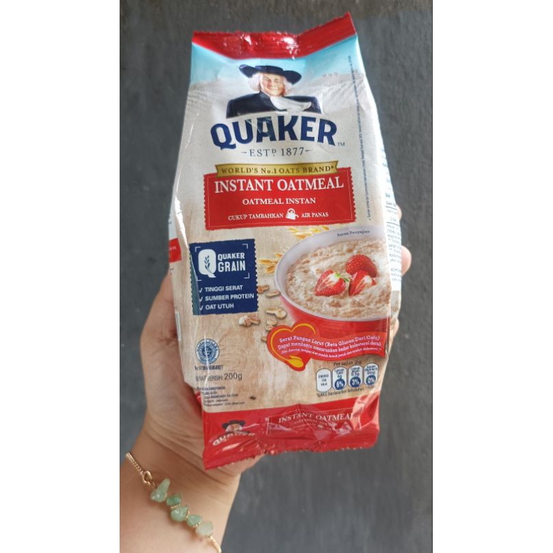 

Quaker Oatmeal Instan 200g / Quaker Instan Oatmeal Merah 200g