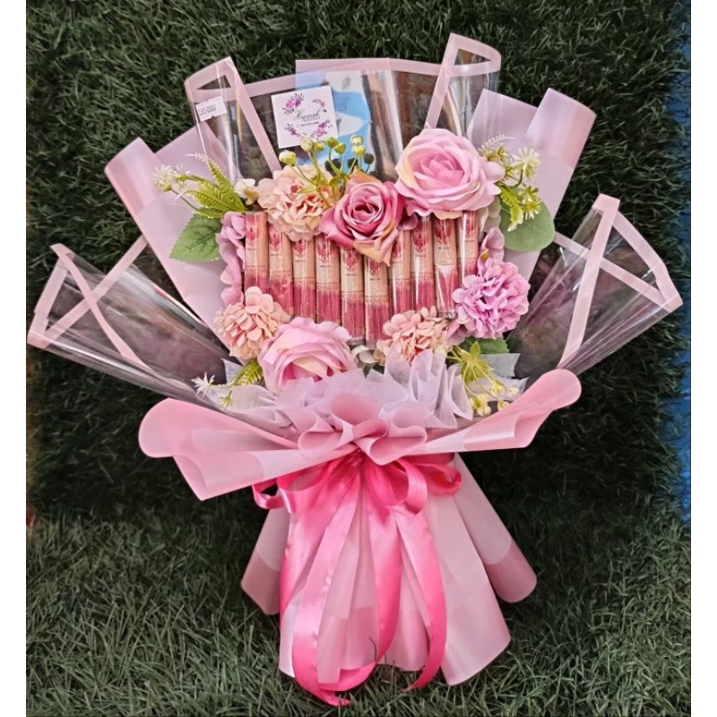 Buket Uang Bentuk Love Mix Bunga