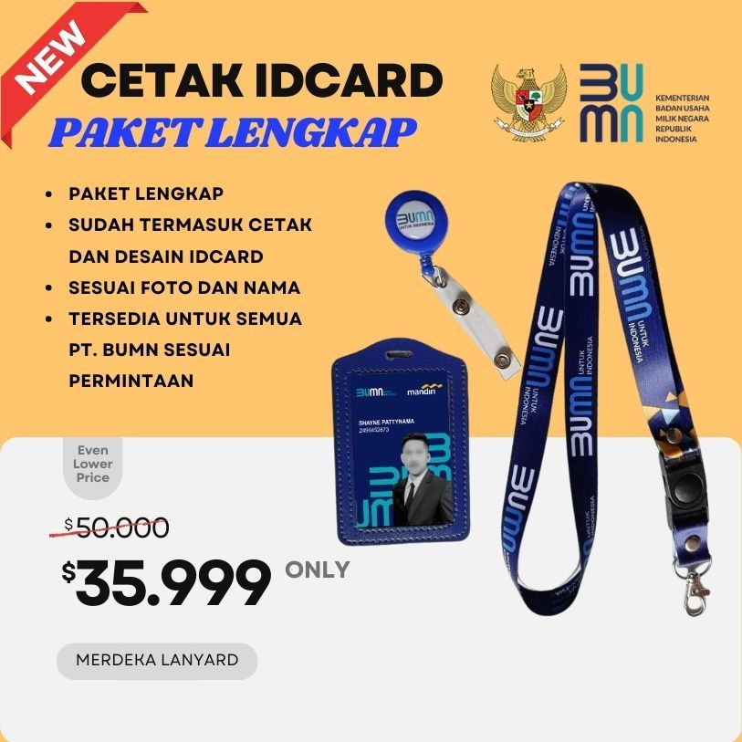 

CETAK IDCARD NAMETAG BUMN SATUAN COD READY STOK