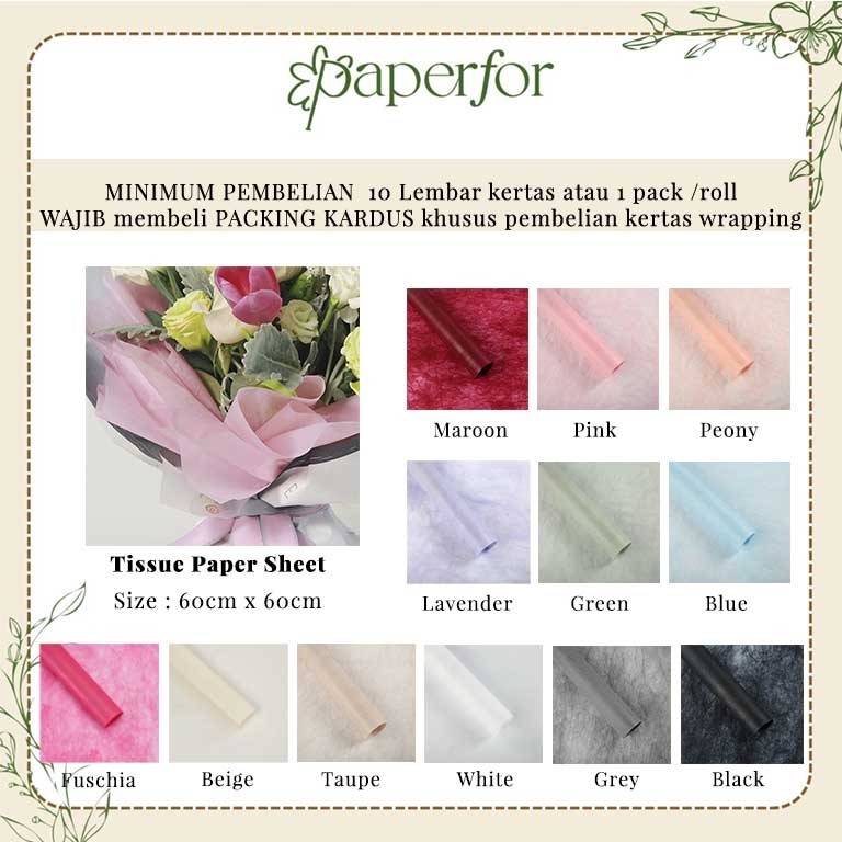 

ECER Kertas Buket Bunga Tissue Wrapping Paper Florist TISSUE perlembar