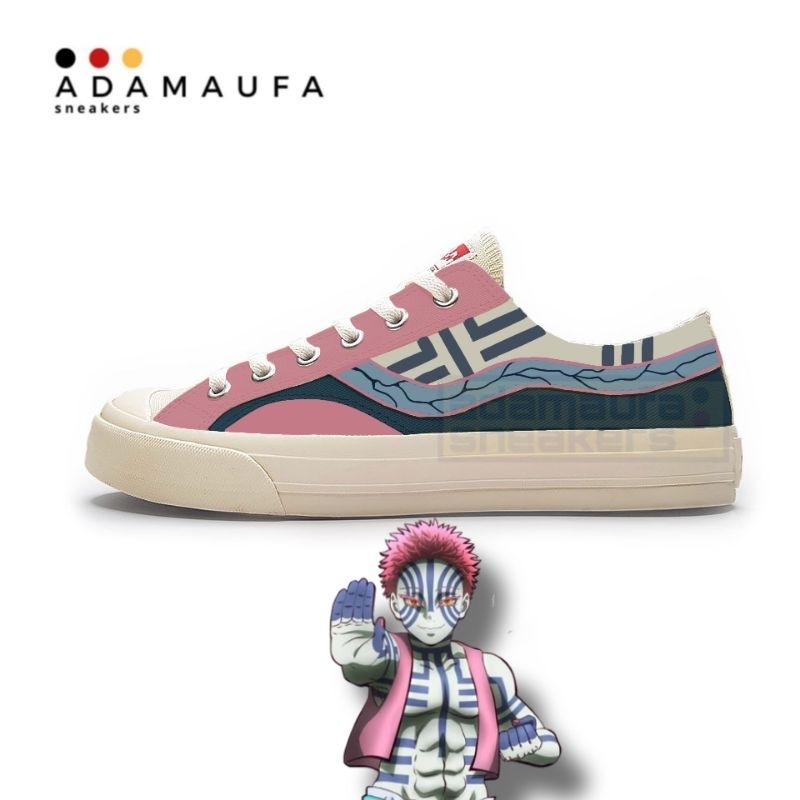 Sepatu Ventela Custom Akaza Demon Slayer Casual Shoes Pria Wanita
