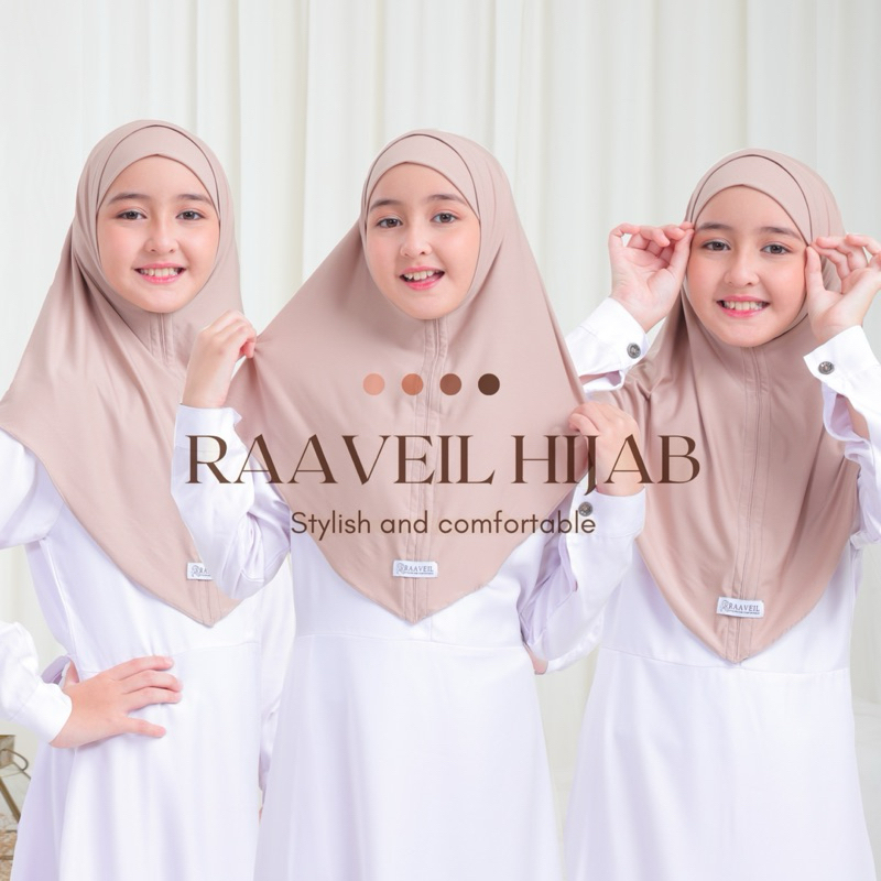 NAOMI Hijab instan Oval + inner ciput jersey premium Kerudung anak perempuan Jilbab anak Tk plus ban
