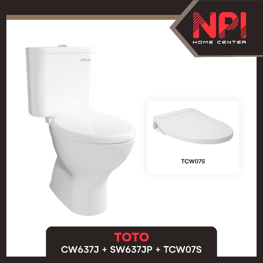 Toto - Closet Kloset Toilet Duduk Eco Washer Cw 637 J Cw637J Dual Flush