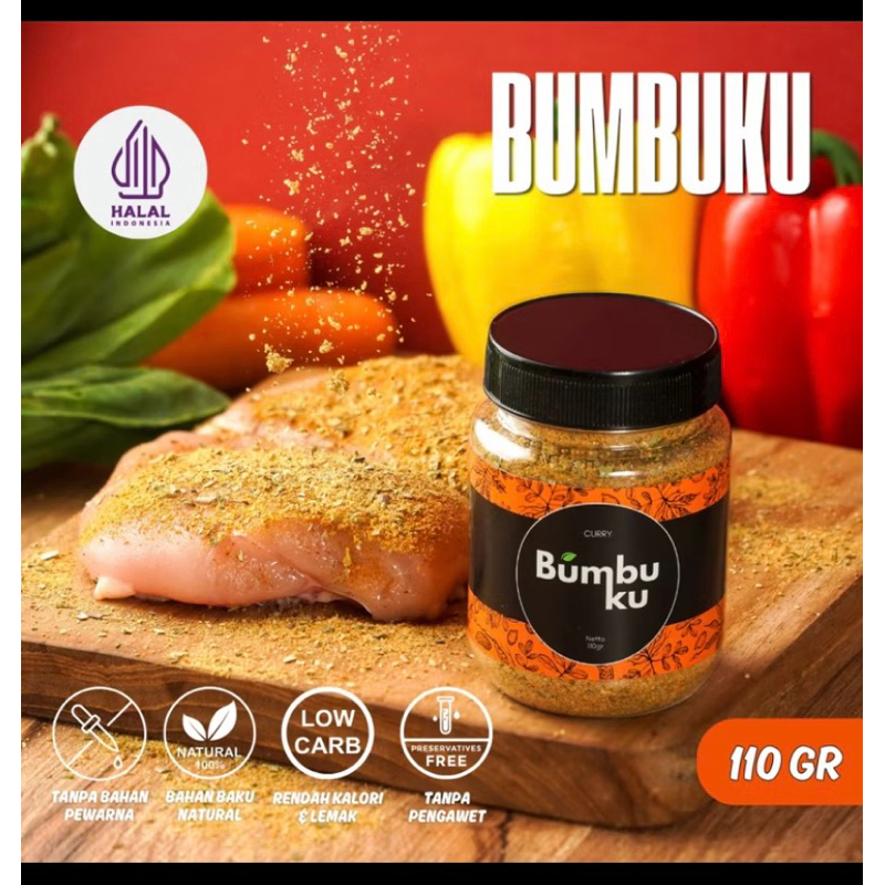 

BUMBUKU Bumbu Marinasi Rendah Kalori Untuk Berbagai Makanan NO PEGAWET NO MSG Rasa Curry 110gr
