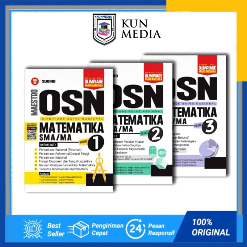 KUNMEDIA - BUKU OLIMPIADE MAESTRO OSN MATEMATIKA SMA SUKINO 1 2 3 YRAMA WIDYA VKM