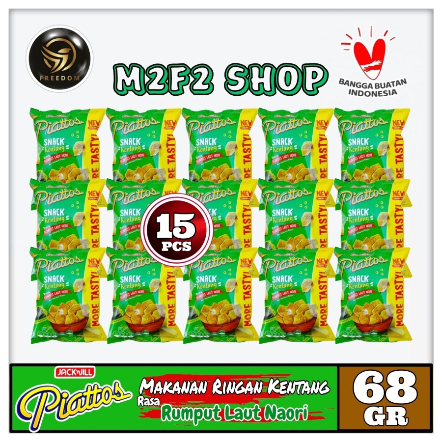 

Piattos Keripik Kentang Rasa Rumput Laut Nori Seaweed Flavor | Snack Makanan Ringan Bag - 68 gr (Kemasan 15 Pcs)