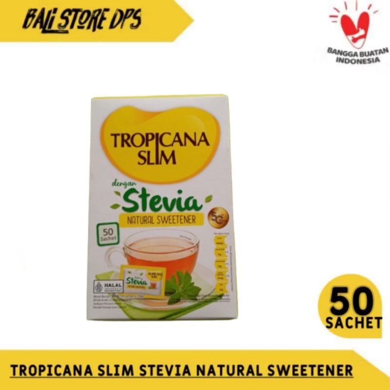 

TROPICANA SLIM STEVIA NATURAL SWEETENER 50 SACHET DENPASAR BALI