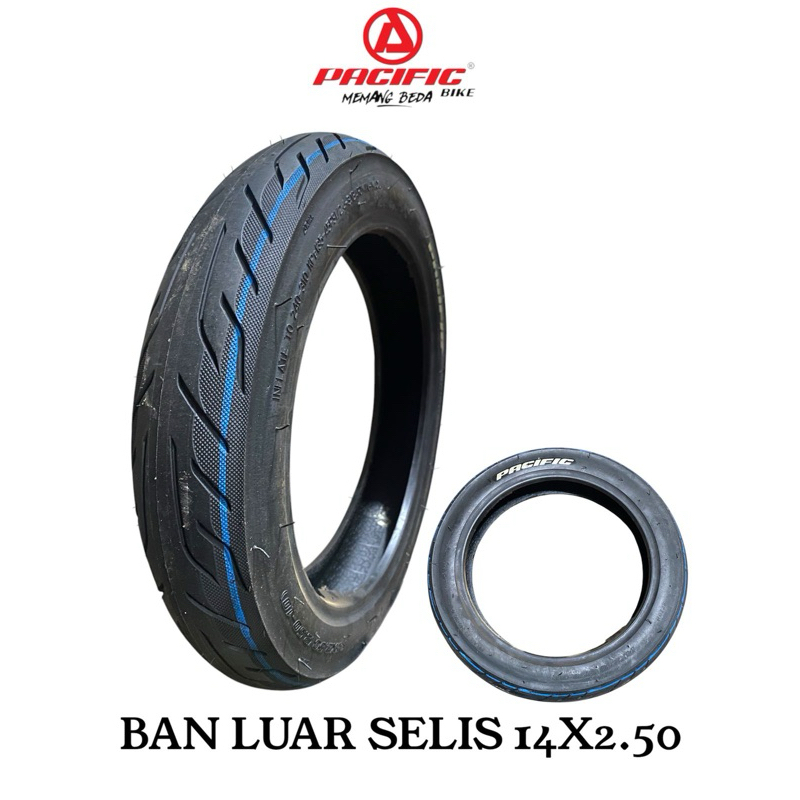 BAN SEPEDA LISTRIK TUBELESS 14X2.50 PACIFIC