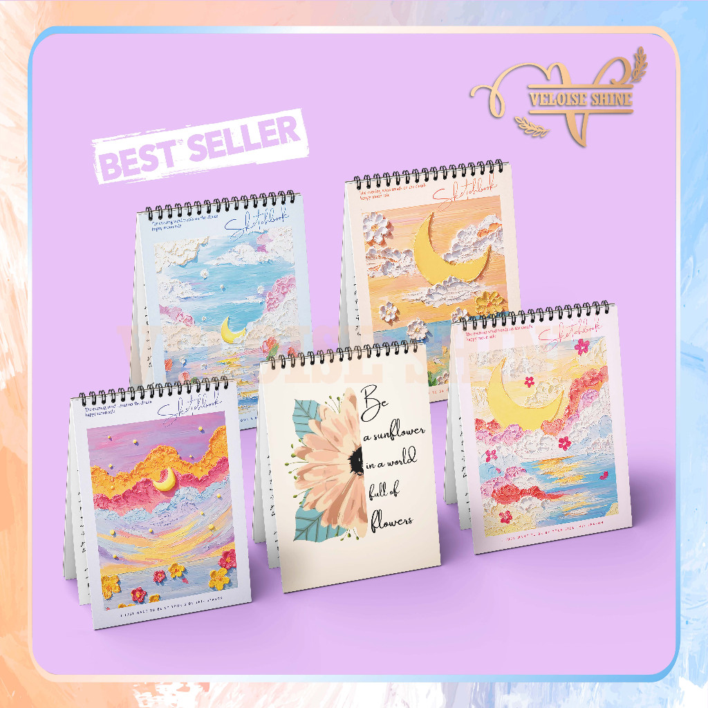 

(VLSHINE) Buku Gambar Sketsa Vintage Aesthetic Sketchbook Jilid Spiral