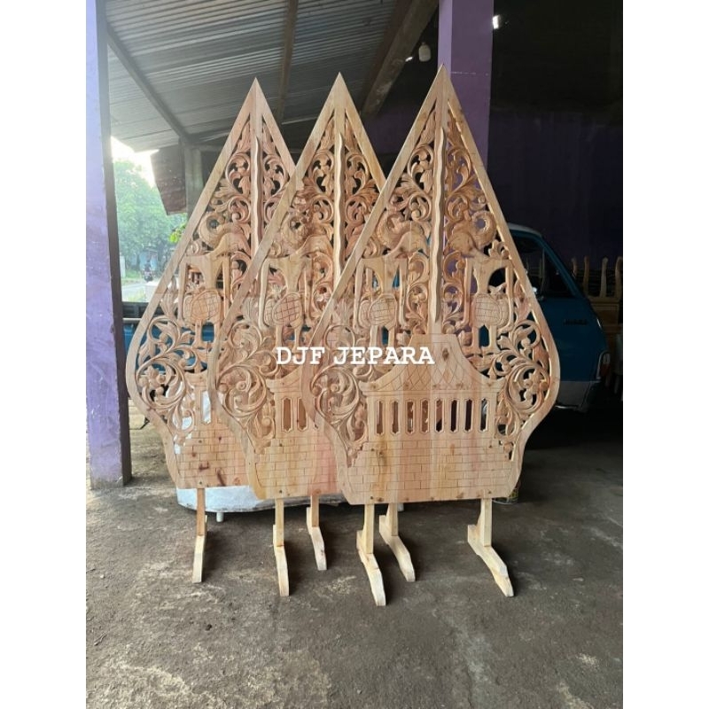 Gunungan wayang / Wayang jati / wayang ukir / Gunungan wayang ukir jati