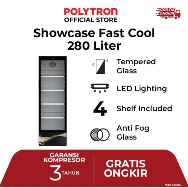 SHOWCASE POLYTRON 4 RAK SCN 237 280LITER SHOWCASE POLYTRON 4RAK SCN237 280 LITER